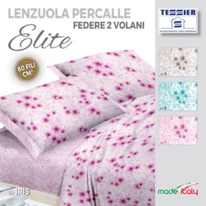 Completo letto in Percalle Matrimoniale dis.Iris – CasseseShop